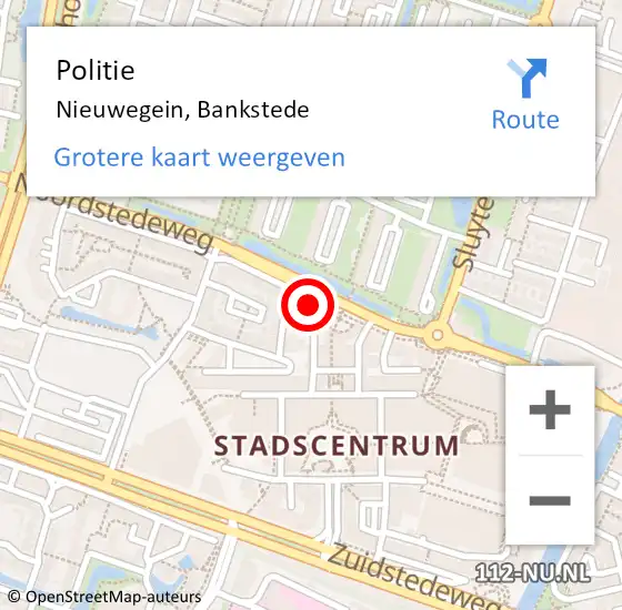 Locatie op kaart van de 112 melding: Politie Nieuwegein, Bankstede op 27 december 2017 16:00