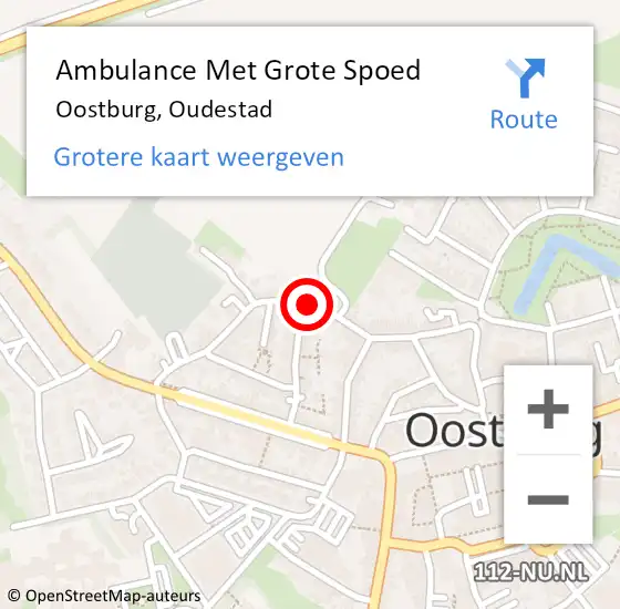 Locatie op kaart van de 112 melding: Ambulance Met Grote Spoed Naar Oostburg, Oudestad op 27 december 2017 16:47