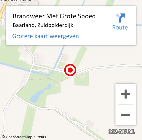 Locatie op kaart van de 112 melding: Brandweer Met Grote Spoed Naar Baarland, Zuidpolderdijk op 27 december 2017 17:36