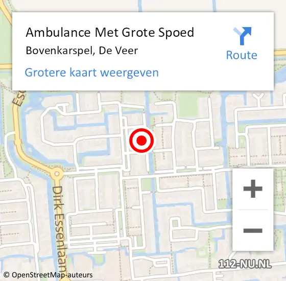 Locatie op kaart van de 112 melding: Ambulance Met Grote Spoed Naar Bovenkarspel, De Veer op 27 december 2017 17:52