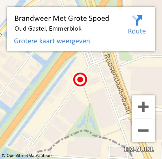 Locatie op kaart van de 112 melding: Brandweer Met Grote Spoed Naar Oud Gastel, Emmerblok op 11 februari 2014 09:00