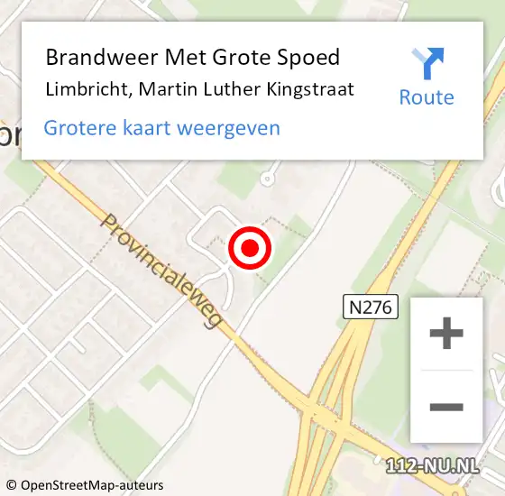 Locatie op kaart van de 112 melding: Brandweer Met Grote Spoed Naar Limbricht, Martin Luther Kingstraat op 27 december 2017 19:33
