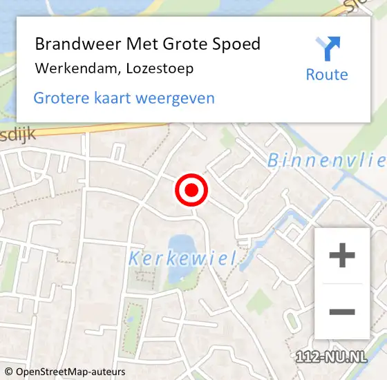 Locatie op kaart van de 112 melding: Brandweer Met Grote Spoed Naar Werkendam, Lozestoep op 27 december 2017 21:34