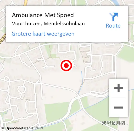 Locatie op kaart van de 112 melding: Ambulance Met Spoed Naar Voorthuizen, Mendelssohnlaan op 27 december 2017 22:03