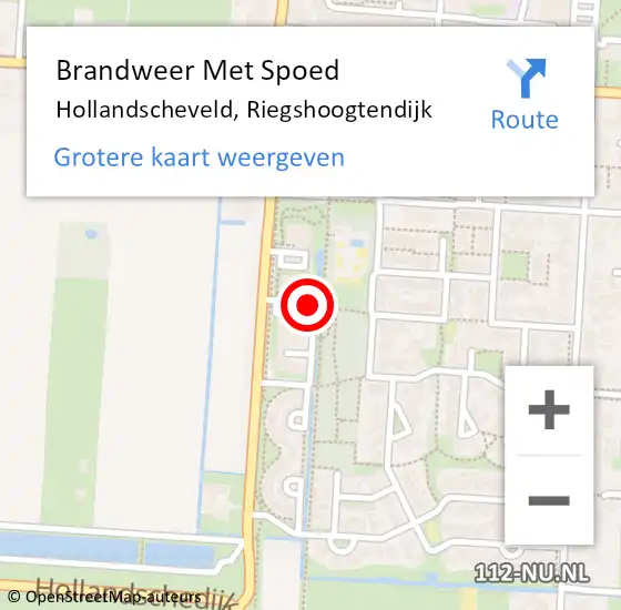 Locatie op kaart van de 112 melding: Brandweer Met Spoed Naar Hollandscheveld, Riegshoogtendijk op 27 december 2017 22:35