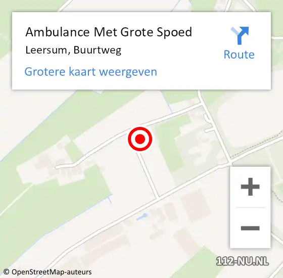 Locatie op kaart van de 112 melding: Ambulance Met Grote Spoed Naar Leersum, Buurtweg op 28 december 2017 01:41