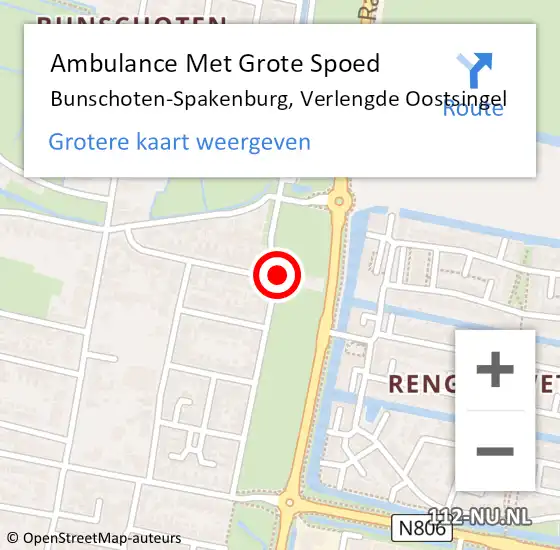 Locatie op kaart van de 112 melding: Ambulance Met Grote Spoed Naar Bunschoten-Spakenburg, Verlengde Oostsingel op 28 december 2017 01:42