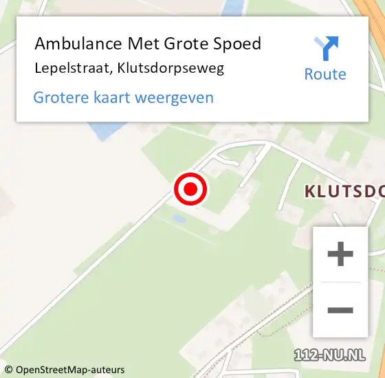 Locatie op kaart van de 112 melding: Ambulance Met Grote Spoed Naar Lepelstraat, Klutsdorpseweg op 28 december 2017 03:31