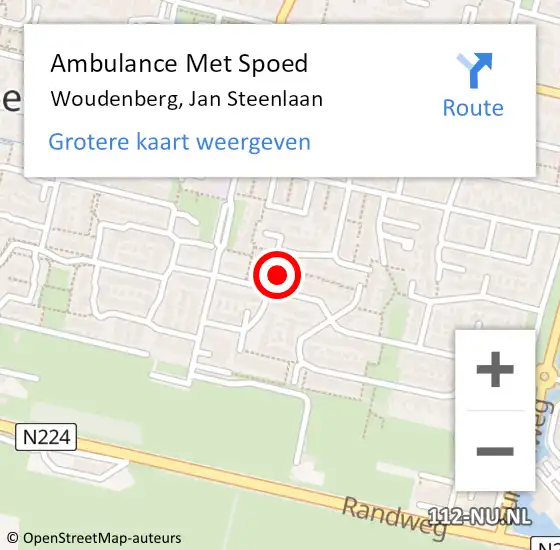 Locatie op kaart van de 112 melding: Ambulance Met Spoed Naar Woudenberg, Jan Steenlaan op 28 december 2017 07:40