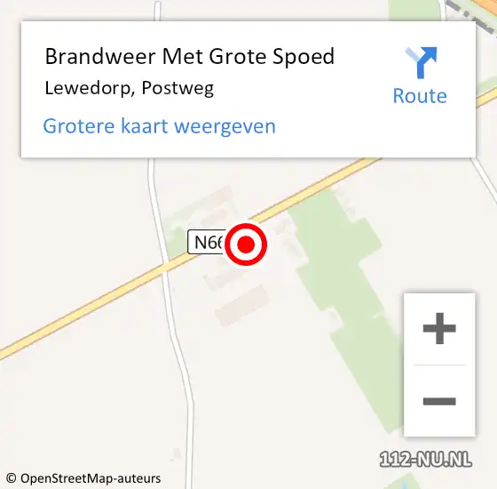 Locatie op kaart van de 112 melding: Brandweer Met Grote Spoed Naar Lewedorp, Postweg op 28 december 2017 09:23