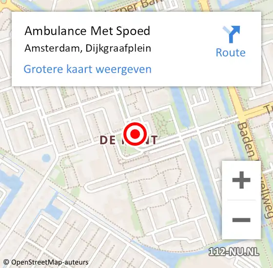 Locatie op kaart van de 112 melding: Ambulance Met Spoed Naar Amsterdam, Dijkgraafplein op 28 december 2017 09:30