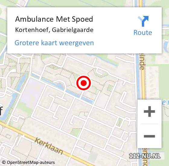 Locatie op kaart van de 112 melding: Ambulance Met Spoed Naar Kortenhoef, Gabrielgaarde op 11 februari 2014 10:08