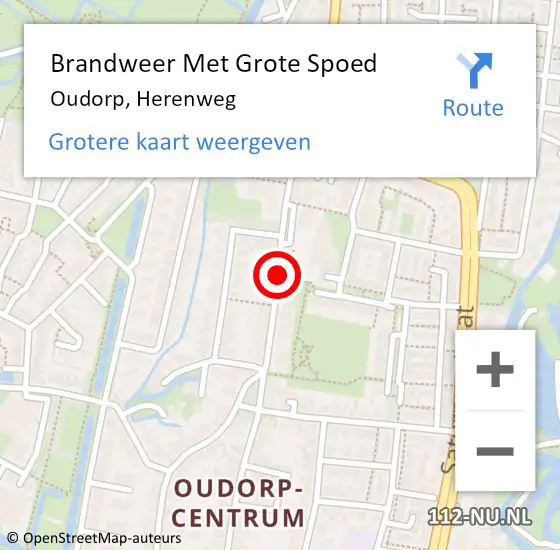 Locatie op kaart van de 112 melding: Brandweer Met Grote Spoed Naar Oudorp, Herenweg op 28 december 2017 12:33