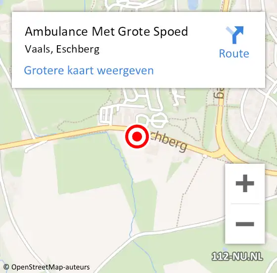 Locatie op kaart van de 112 melding: Ambulance Met Grote Spoed Naar Vaals, Eschberg op 28 december 2017 14:49