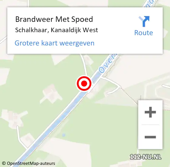 Locatie op kaart van de 112 melding: Brandweer Met Spoed Naar Schalkhaar, Kanaaldijk West op 28 december 2017 14:50