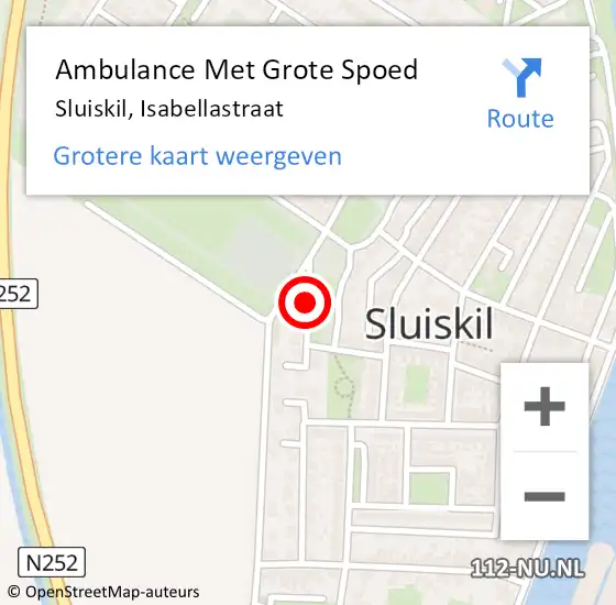 Locatie op kaart van de 112 melding: Ambulance Met Grote Spoed Naar Sluiskil, Isabellastraat op 28 december 2017 15:27