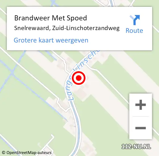 Locatie op kaart van de 112 melding: Brandweer Met Spoed Naar Snelrewaard, Zuid-Linschoterzandweg op 28 december 2017 15:38