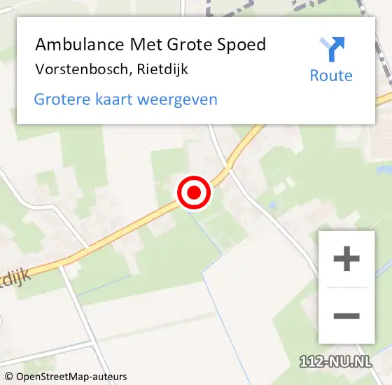 Locatie op kaart van de 112 melding: Ambulance Met Grote Spoed Naar Vorstenbosch, Rietdijk op 28 december 2017 16:28