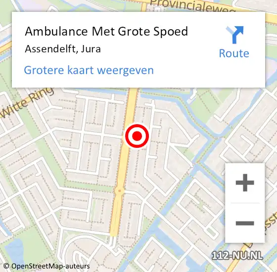 Locatie op kaart van de 112 melding: Ambulance Met Grote Spoed Naar Assendelft, Jura op 28 december 2017 17:22