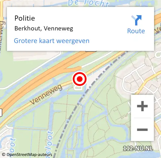 Locatie op kaart van de 112 melding: Politie Berkhout, Venneweg op 28 december 2017 21:25