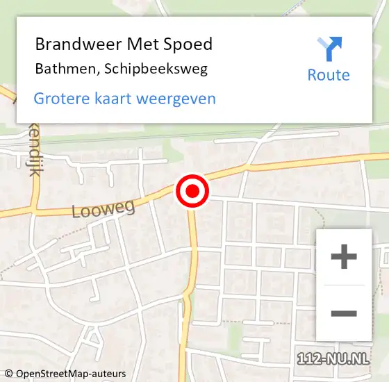 Locatie op kaart van de 112 melding: Brandweer Met Spoed Naar Bathmen, Schipbeeksweg op 28 december 2017 21:52