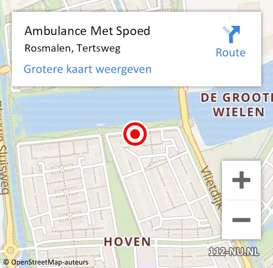 Locatie op kaart van de 112 melding: Ambulance Met Spoed Naar Rosmalen, Tertsweg op 28 december 2017 22:05