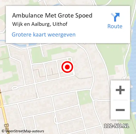 Locatie op kaart van de 112 melding: Ambulance Met Grote Spoed Naar Wijk en Aalburg, Uithof op 11 februari 2014 11:22