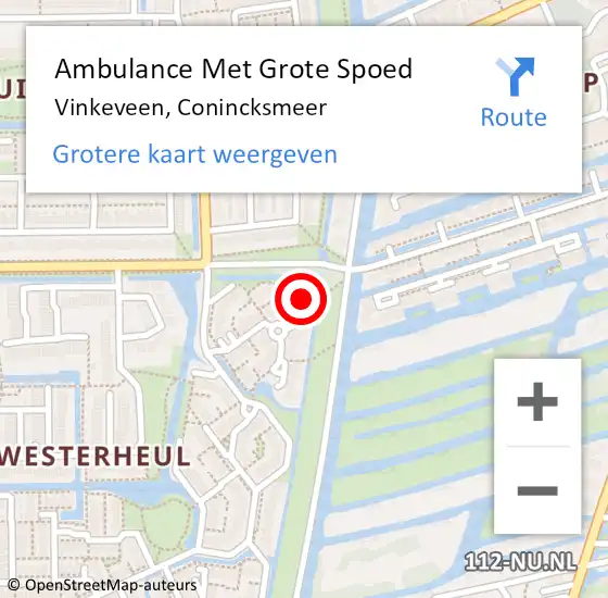 Locatie op kaart van de 112 melding: Ambulance Met Grote Spoed Naar Vinkeveen, Conincksmeer op 28 december 2017 23:40