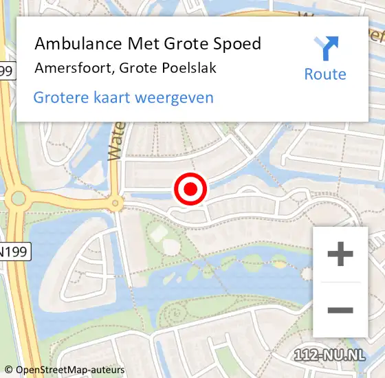 Locatie op kaart van de 112 melding: Ambulance Met Grote Spoed Naar Amersfoort, Grote Poelslak op 29 december 2017 00:49