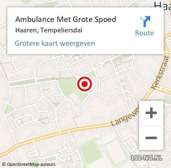 Locatie op kaart van de 112 melding: Ambulance Met Grote Spoed Naar Haaren, Tempeliersdal op 29 december 2017 00:51