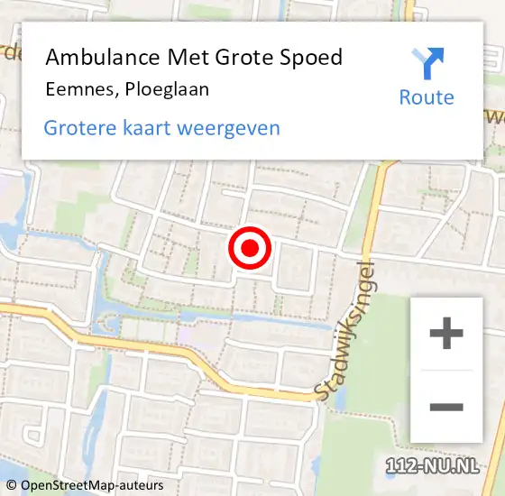 Locatie op kaart van de 112 melding: Ambulance Met Grote Spoed Naar Eemnes, Ploeglaan op 29 december 2017 01:55