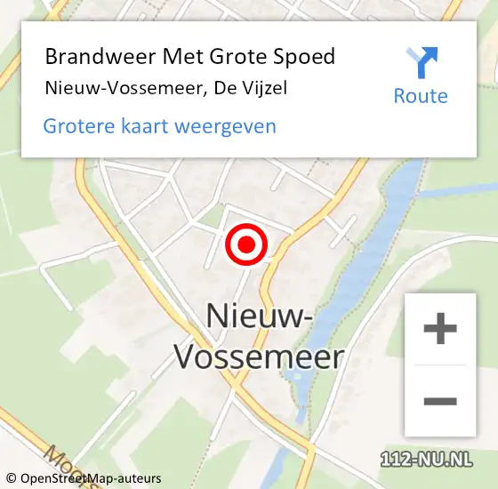 Locatie op kaart van de 112 melding: Brandweer Met Grote Spoed Naar Nieuw-Vossemeer, De Vijzel op 29 december 2017 02:23