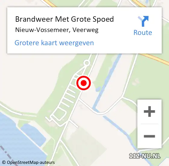 Locatie op kaart van de 112 melding: Brandweer Met Grote Spoed Naar Nieuw-Vossemeer, Veerweg op 29 december 2017 02:28