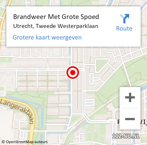 Locatie op kaart van de 112 melding: Brandweer Met Grote Spoed Naar Utrecht, Tweede Westerparklaan op 29 december 2017 02:50