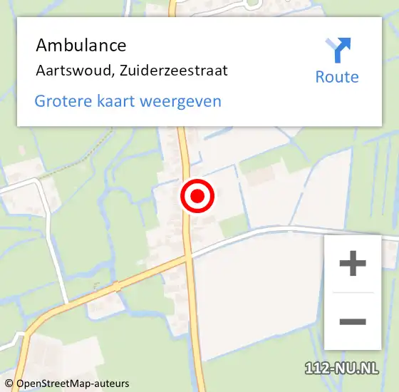 Locatie op kaart van de 112 melding: Ambulance Aartswoud, Zuiderzeestraat op 29 december 2017 07:57