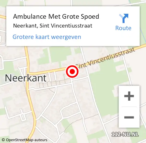 Locatie op kaart van de 112 melding: Ambulance Met Grote Spoed Naar Neerkant, Sint Vincentiusstraat op 29 december 2017 08:24