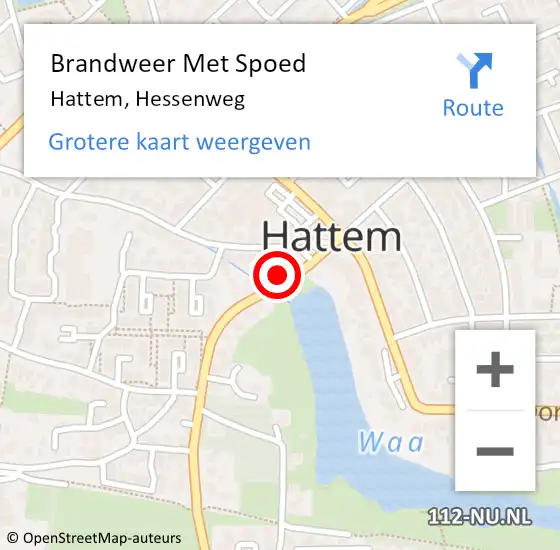 Locatie op kaart van de 112 melding: Brandweer Met Spoed Naar Hattem, Hessenweg op 29 december 2017 09:35