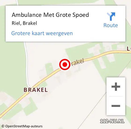 Locatie op kaart van de 112 melding: Ambulance Met Grote Spoed Naar Riel, Brakel op 29 december 2017 09:36