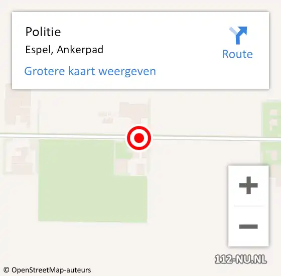 Locatie op kaart van de 112 melding: Politie Espel, Ankerpad op 29 december 2017 09:58