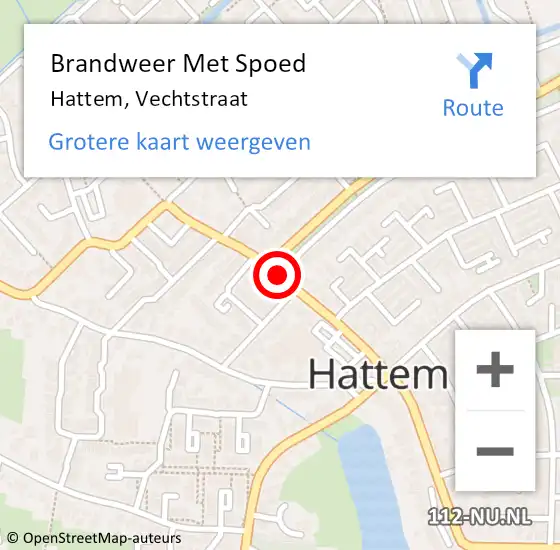 Locatie op kaart van de 112 melding: Brandweer Met Spoed Naar Hattem, Vechtstraat op 29 december 2017 10:07