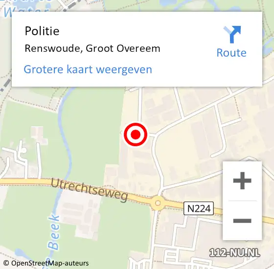 Locatie op kaart van de 112 melding: Politie Renswoude, Groot Overeem op 29 december 2017 11:10