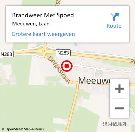 Locatie op kaart van de 112 melding: Brandweer Met Spoed Naar Meeuwen, Laan op 29 december 2017 12:50