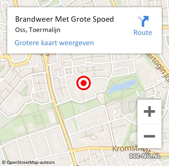 Locatie op kaart van de 112 melding: Brandweer Met Grote Spoed Naar Oss, Toermalijn op 29 december 2017 14:14