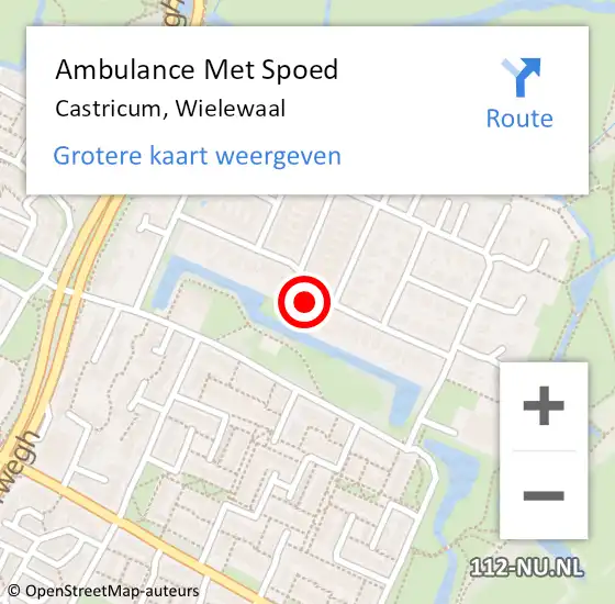 Locatie op kaart van de 112 melding: Ambulance Met Spoed Naar Castricum, Wielewaal op 29 december 2017 14:21