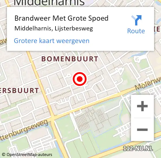 Locatie op kaart van de 112 melding: Brandweer Met Grote Spoed Naar Middelharnis, Lijsterbesweg op 29 december 2017 16:08