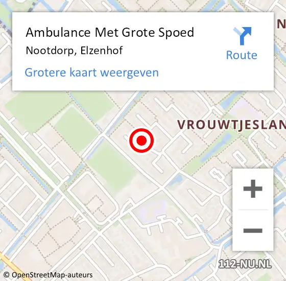 Locatie op kaart van de 112 melding: Ambulance Met Grote Spoed Naar Nootdorp, Elzenhof op 29 december 2017 16:28