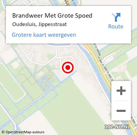 Locatie op kaart van de 112 melding: Brandweer Met Grote Spoed Naar Oudesluis, Jippesstraat op 29 december 2017 16:43