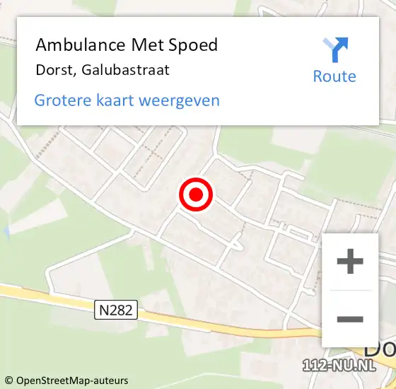 Locatie op kaart van de 112 melding: Ambulance Met Spoed Naar Dorst, Galubastraat op 29 december 2017 16:47