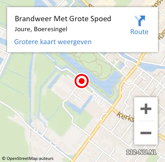 Locatie op kaart van de 112 melding: Brandweer Met Grote Spoed Naar Joure, Boeresingel op 29 december 2017 17:03