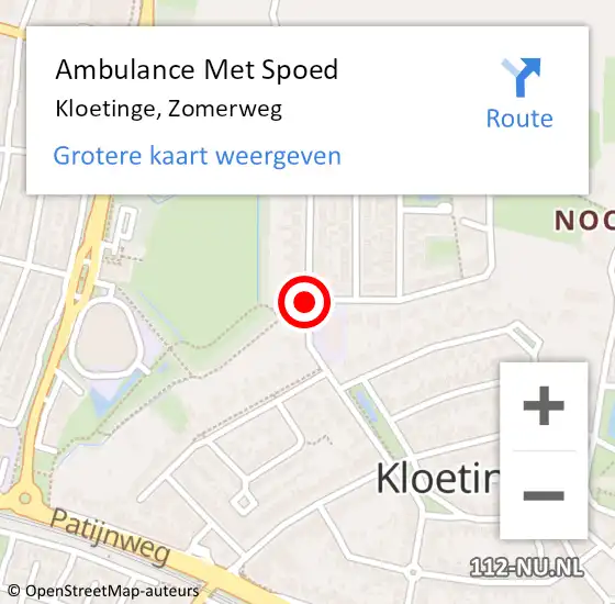 Locatie op kaart van de 112 melding: Ambulance Met Spoed Naar Kloetinge, Zomerweg op 29 december 2017 17:11